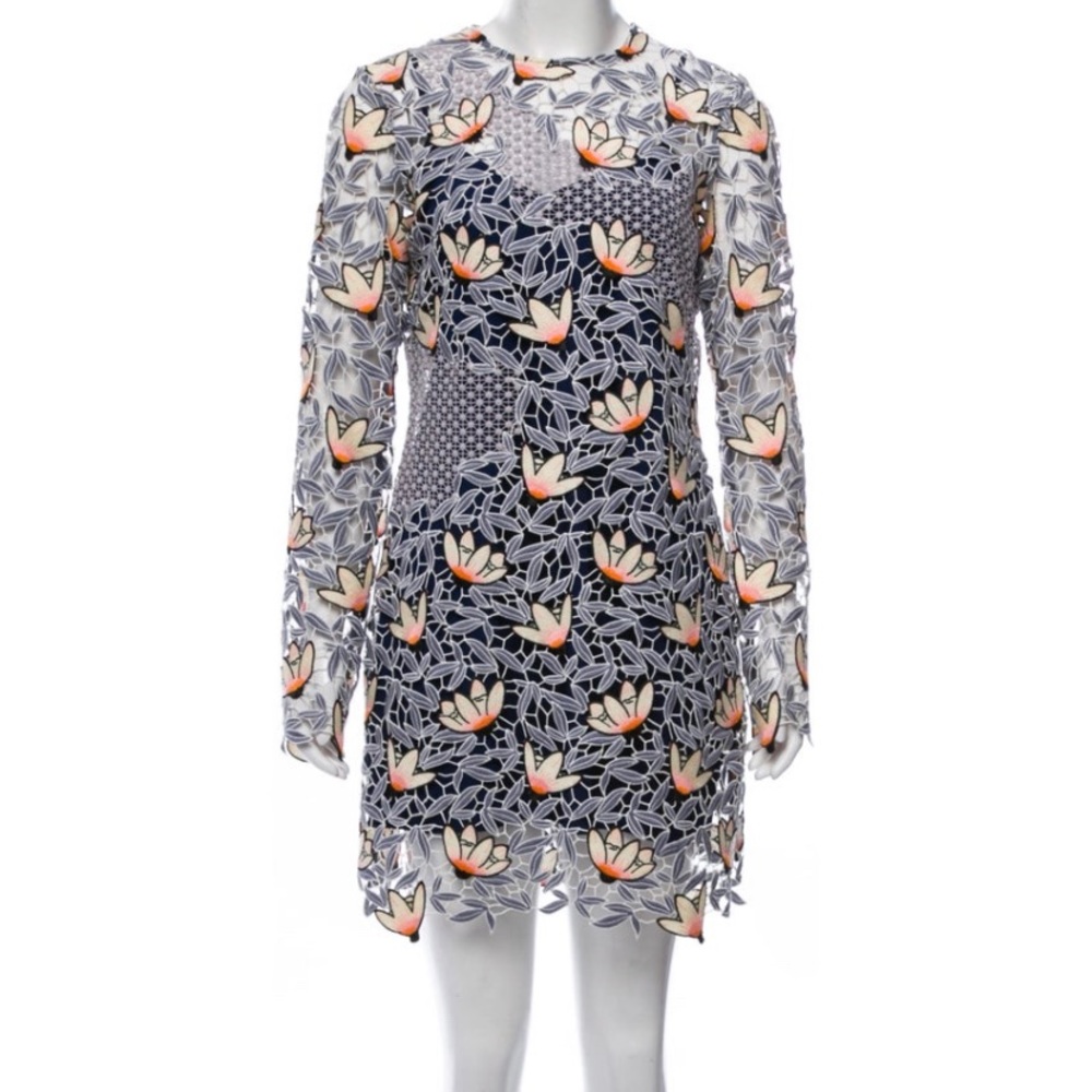 Self Portrait Lace Pattern Mini Dress